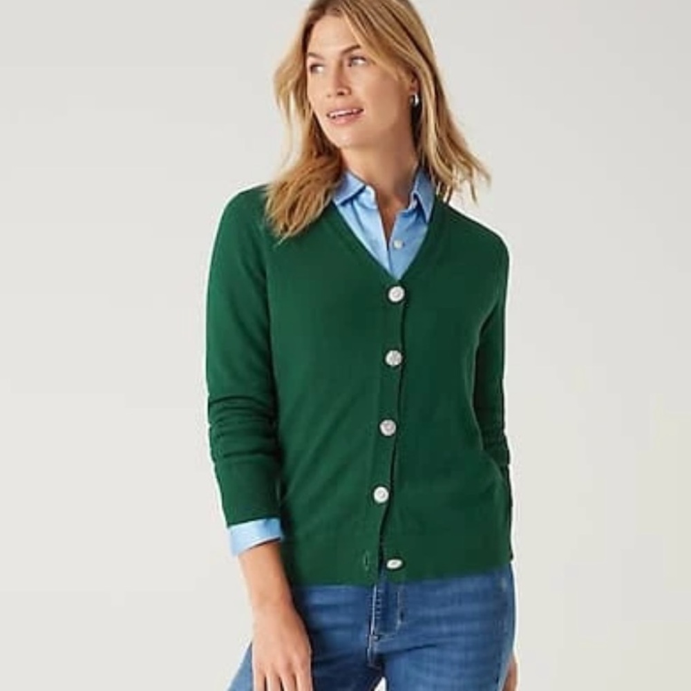 Bedazzled emerald cardigan